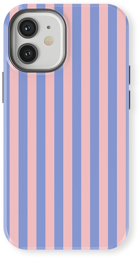 Mobiq - Stripes Backcover avec Magsafe compatible iPhone 12 Mini - Milkshake