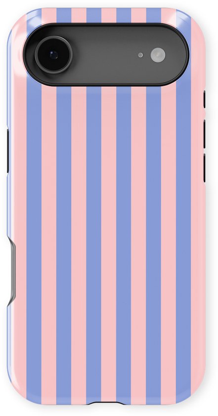 DripCase Gestreept Hoesje geschikt voor iPhone 17 Air | Backcover met Mag | Stripes Motief | Trendy Case geschikt voor iPhone 17 Air met Strepen Milkshake