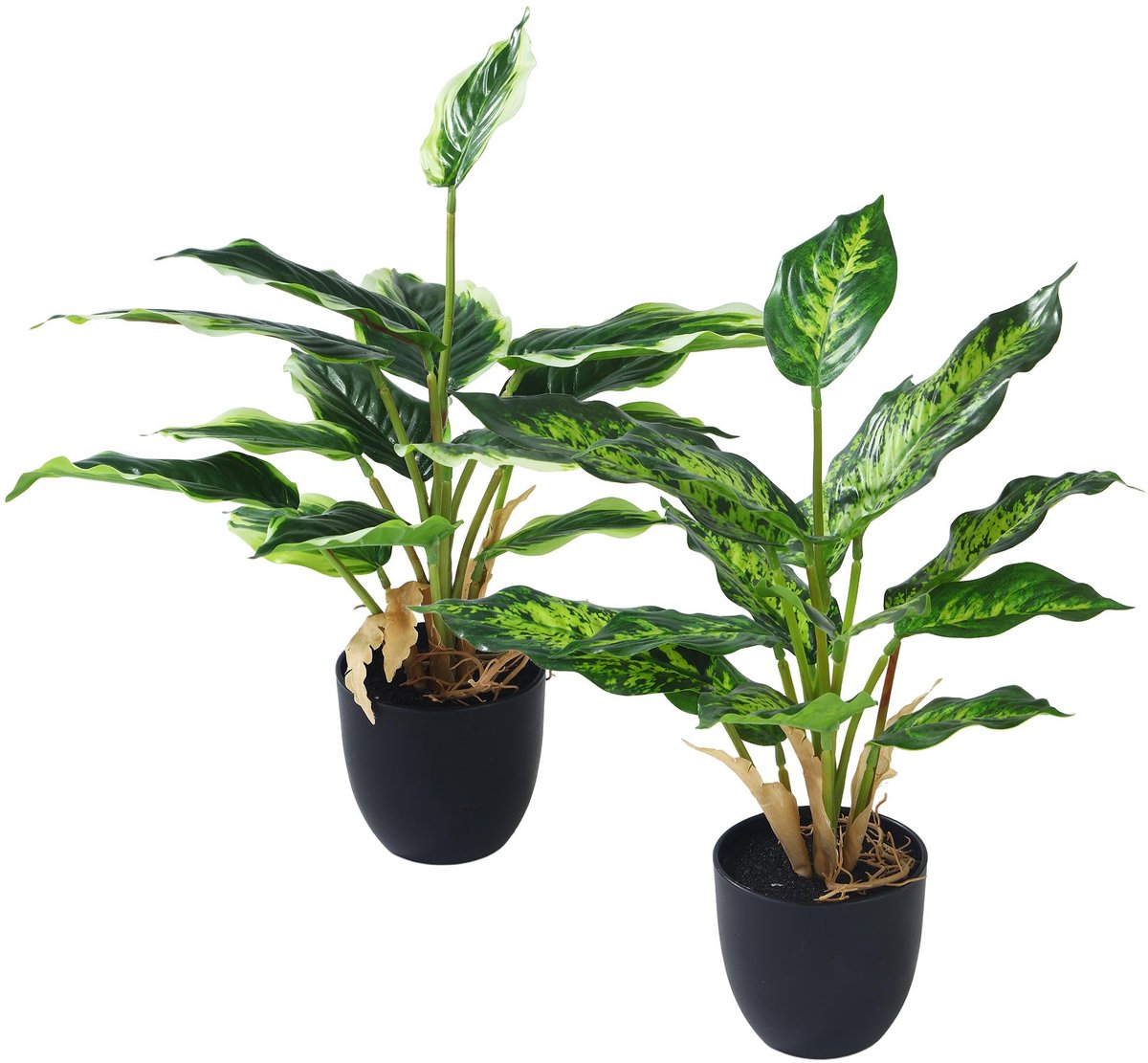 Unyqoos Set van twee kunstplanten in pot voor decoratie thuis of op kantoor groen