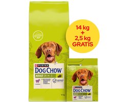 Purina Dog Chow Adult - Droge hondenvoeding - Lam - Ondersteunt spieren - Gezonde tanden & botten - Voor actieve volwassen honden