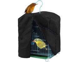 Vogelkooihoes - 32*33*45cm - Gezipte - Afdekking voor papegaai kooi - Vogelkooihoes en Stofdichte Hoezen - Vogelkooi Afdekking - Warme Hoes - Verduistering - Winddichte - Universele - Voor Agapornissen, Vinken, Konijn, Ara, Valkparkiet - Zwart