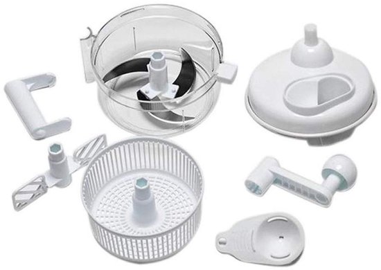 Handmixer – Multifunctionele Hakmolen & Sladroger – Compacte Keukenhulp voor Dagelijks Gebruik –Groentedroger – Handmatige Salad Spinner – slacentrifuge – slazwierder – Droogmolen voor Groenten en Fruit – 14678 — afbeelding 2