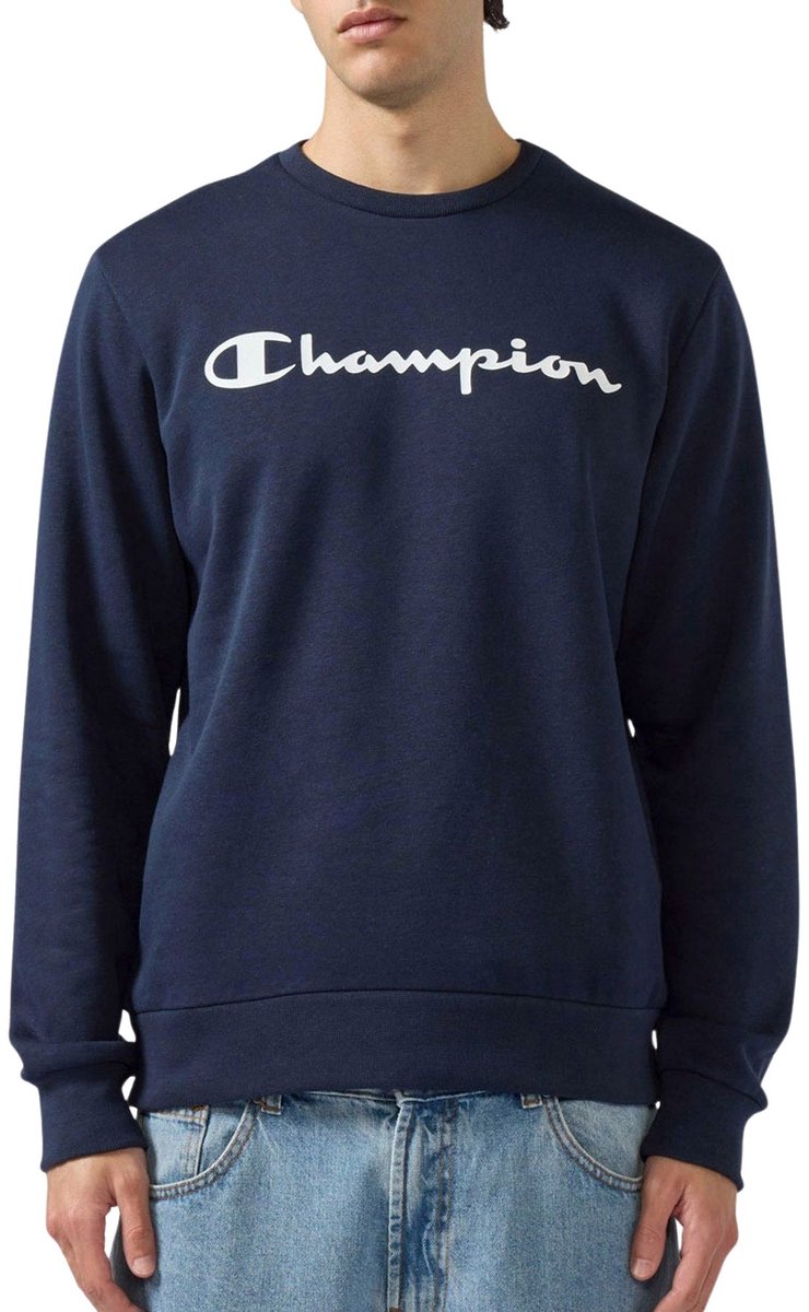Champion Script Logo Crewneck Sweater Heren Wit