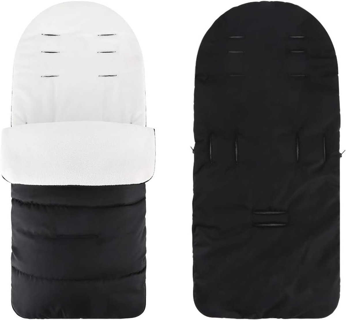 Voetenzak voor kinderwagen, universele voetenzak voor babyzitje, kinderwagen, buggy, zacht en waterdicht, kinderwagen, slaapzak, geschikt voor herfst, winter, 0-3 jaar oud, Zwart Basic