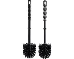 Toyma WC/Toiletborstel los - 2x - kunststof - zwart - D7,5 x H35 cm - badkamer accessoires