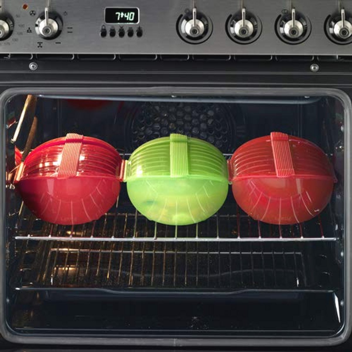 Diepe Magnetron Stoomkoker - 100% Silicone Keukenaccessoire