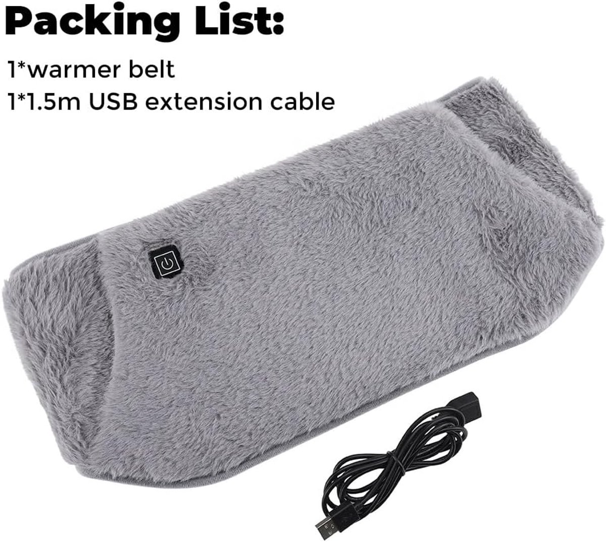 Elektrische onderdeken - Elektrische Buikverwarmers - Koude Dagen - Elektrische onderdeken 1 persoons - 3 Temperatuurinstellingen - Draagbaar voor Rug & Buik - 105 x 20 cm - Grijs - USB — cadeau in Cadeau-ideeën - foto 8
