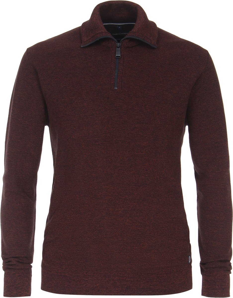 CASAMODA Zip Trui Bordeaux - Maat 3XL - Heren - Quarter zip