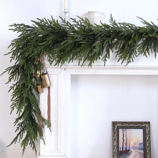 Kunstsparrenslinger, kerstslinger groen 275cm-700000092