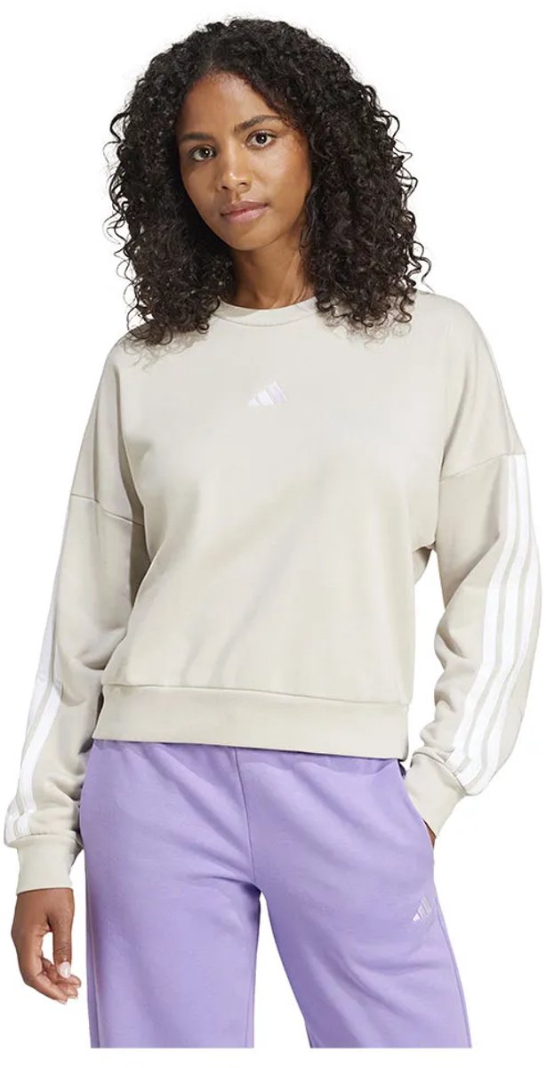 Adidas Essentials 3 Stripes French Terry Sweatshirt XS Vrouw Wit