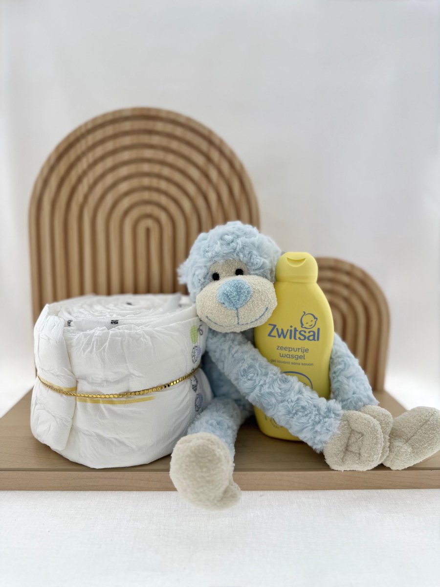 Baby •Kraam Cadeaupakket Jongen• Luiertaart Knuffel Zwitsal - Leuk om cadeau te geven - Perfect Gifts