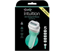 Wilkinson Intuition 2in1 Soap and Shave Scheersysteem + Navulmesjes XL 5 - 5 stuks