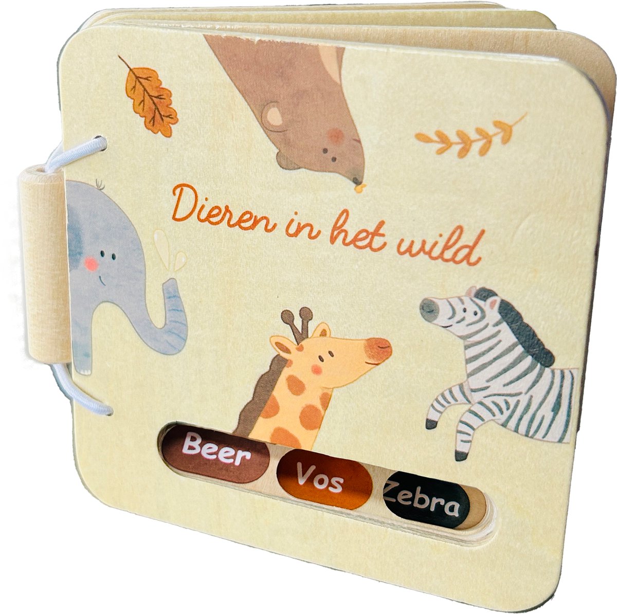 Splendid Uitgeverij® - 2 Houten boekjes - Dieren in het wild & Boerderij - Buggyboekje voor de kleine handjes - 10cm x 10cm - Eerste jaar baby speelgoed - Jongen / Meisje - 0 jaar / 6 maanden / 1 jaar - Kleine cadeautjes - Eerste woordjes — afbeelding 3