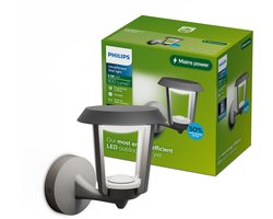 Philips LED Philips Nuvy Wandlamp - Buitenverlichting - Schemersensor - Warmwit licht: 2700K - Antraciet - PowerShield coating - Lange levensduur