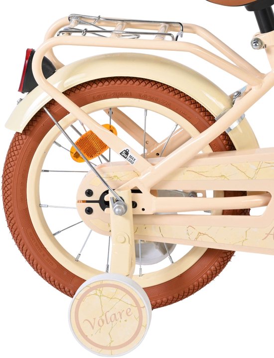 Volare Ashley Kinderfiets - Meisjes - 14 inch - Creme — afbeelding 2