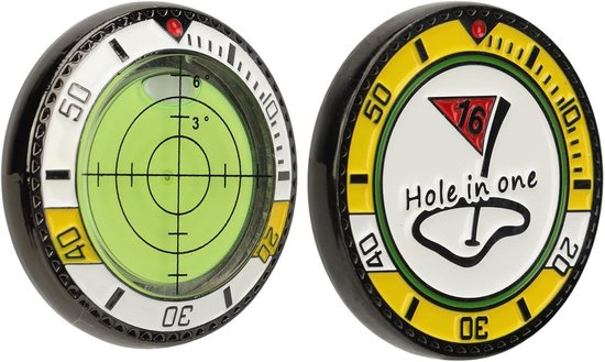 Lezer voor golfbal met dubbele zijde, putting hulpmiddel met bellenwaterpas, draagbaar accessoire voor precisie putt, tool met hoedclip - Groen, nauwkeurig, horizontale bubbel. van Merkloos — afbeelding 4