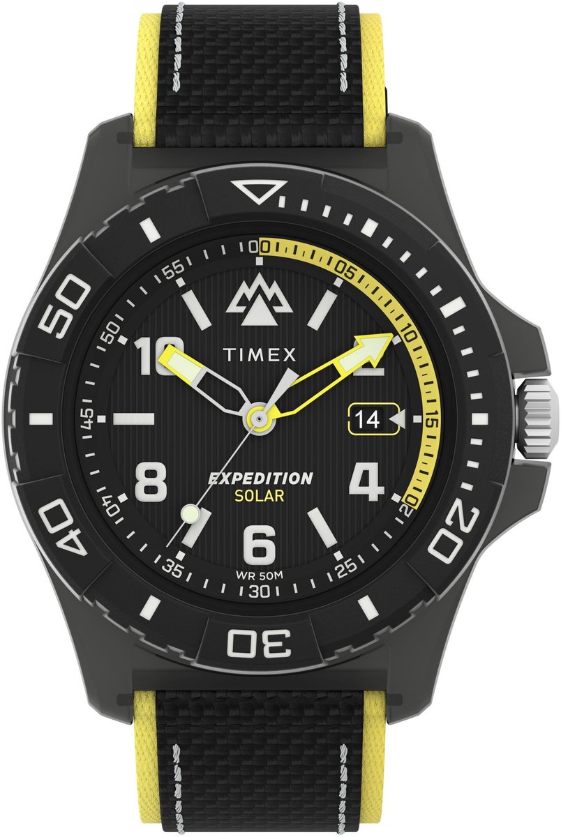 Timex Freedive Quartz Analoog Horloge Zwart #Tide Ocean Material® 46 mm TW2V66200YH