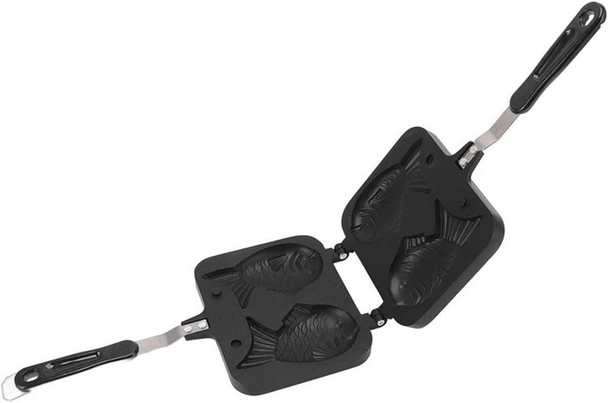 Visvormige taiyaki-pan, aluminium met anti-aanbaklaag en hittebestendige handgreep