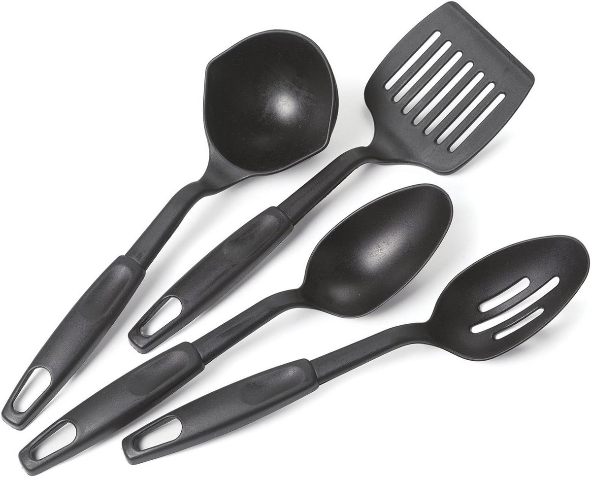 Set van 4 nylon keukenhulpmiddelen - hittebestendig, lichtgewicht