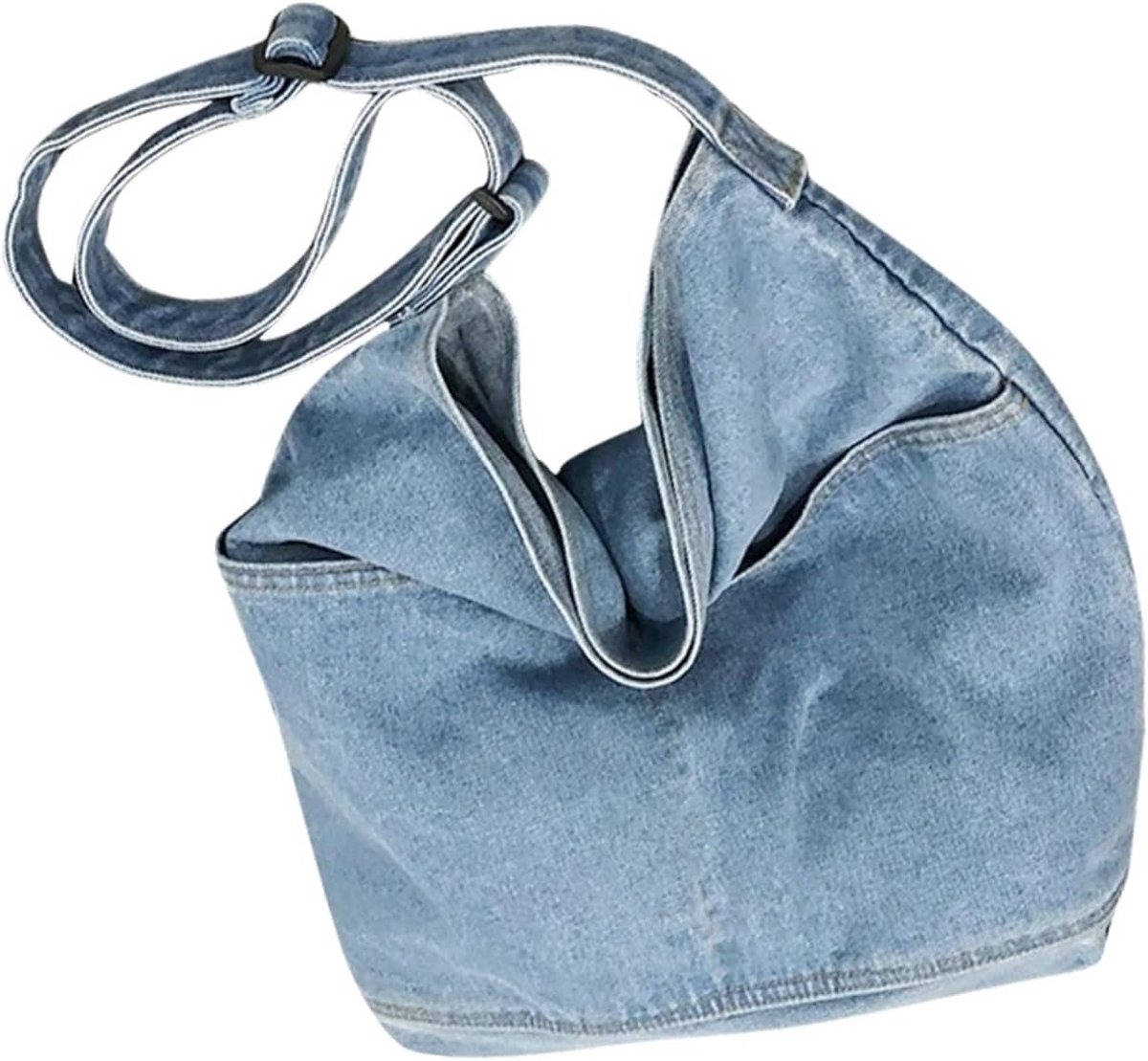 Grote Canvas Schoudertas Denim Shopper voor Dames