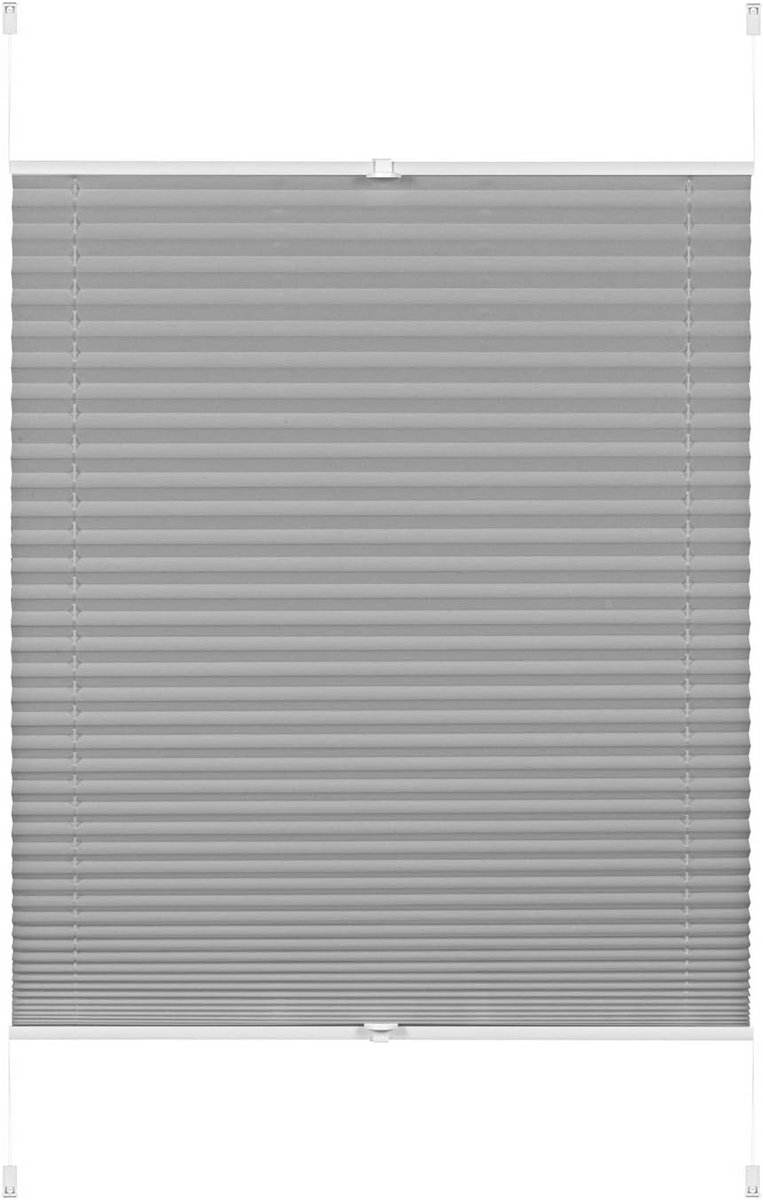 Plisségordijn Greta Klemfix Opale Grip Grijs 50x130 cm Zonwering