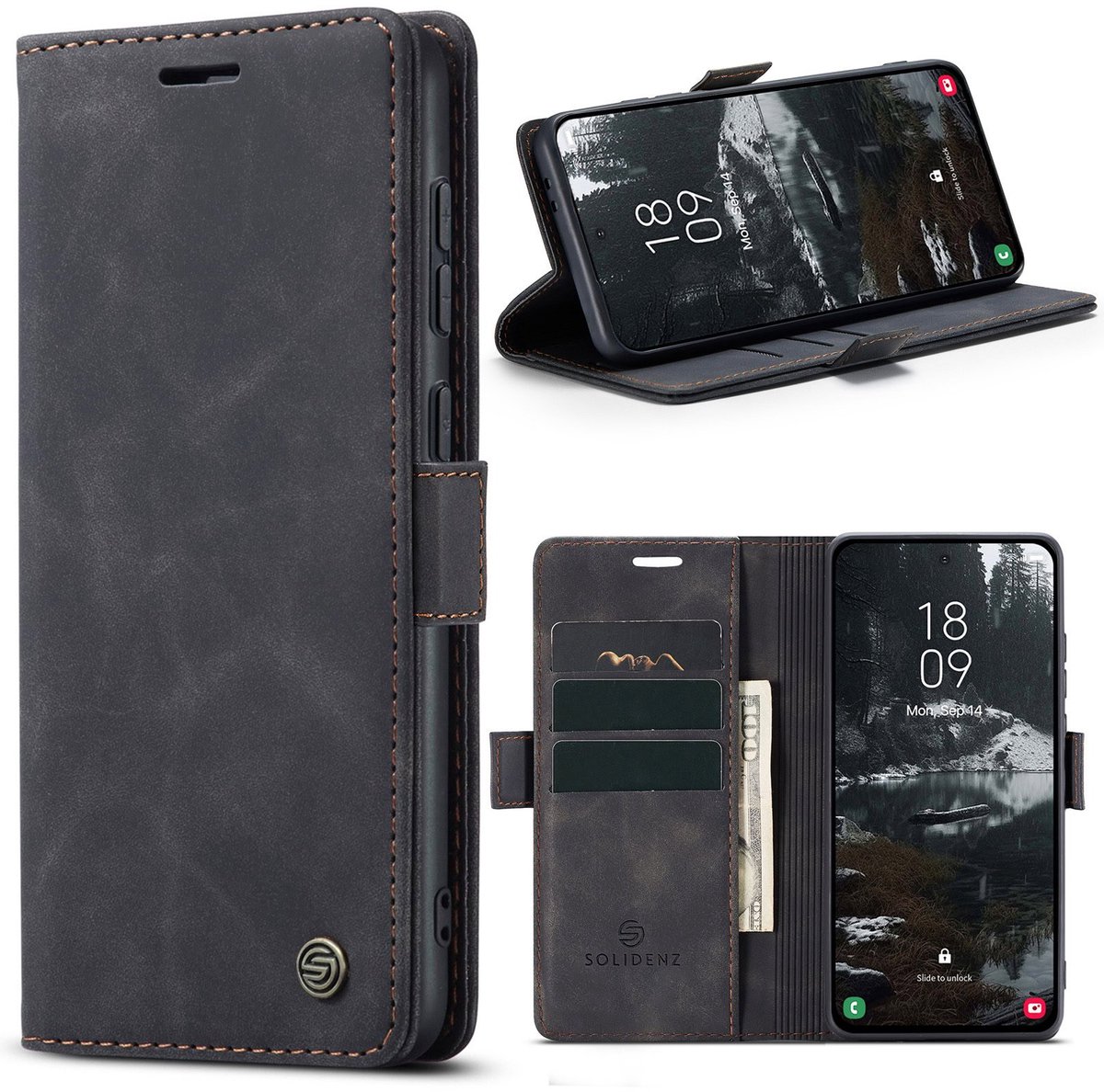 Solidenz Hoesje - Geschikt voor Samsung Galaxy S26 - Urban Book - Zwart