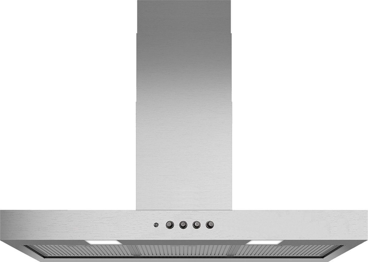 M-System MSPK952IX - 90 cm - blokschouw - wandmodel - 435 m3/u - Afzuigkap 90 cm breed