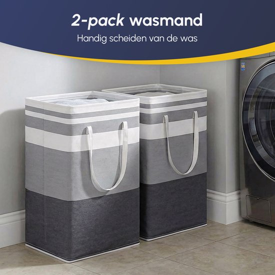 Wasmand 2 Pack - 75L - Opvouwbaar - Wassorteerder - Wasmanden - Opvouwbare Wasmand - Laundry Basket