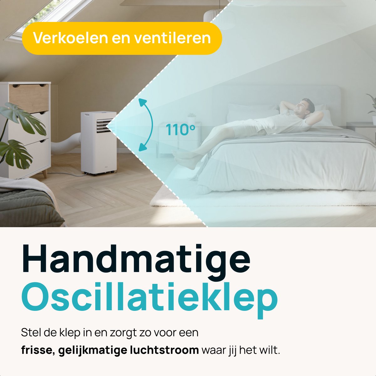 MOA Mobiele Airco - 7.000 BTU - 3-in-1 - Met Afstandbediening - Tot 22m² - Airconditioner met Ontvochtigingsfunctie - Raamafdichtingskit - Wit thumbnail 8
