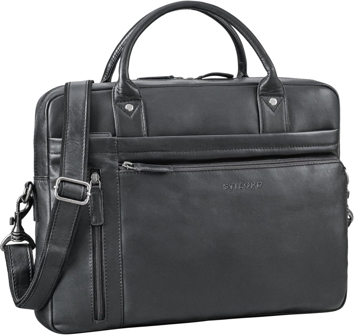 Leren Laptoptas 15.6 Inch voor Heren en Dames - Vintage Schoudertas Werk & Briefcase