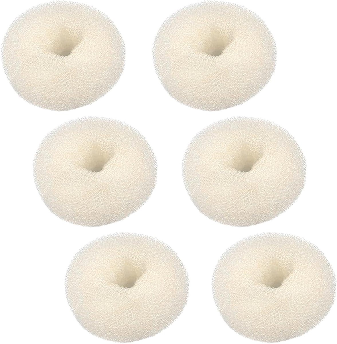 Haar Bun Maker Set - 6 witte kussens voor opsteekkapsels bij blond haar