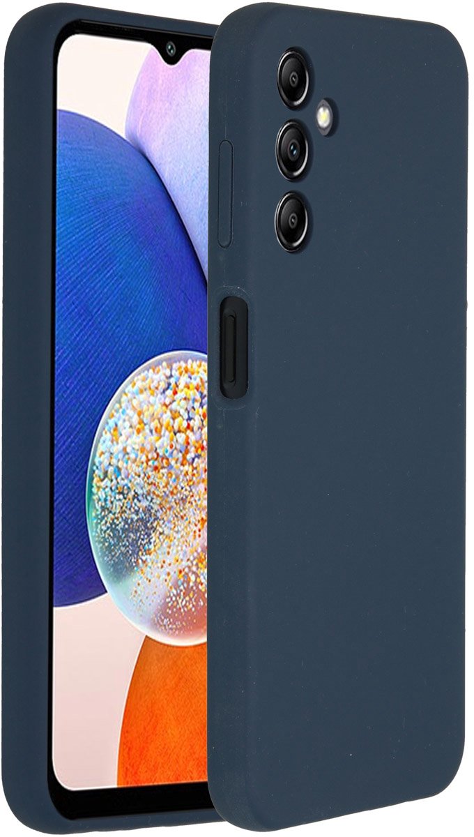 Accezz Hoesje Geschikt voor Samsung Galaxy A14 (5G) Hoesje Siliconen - Accezz Liquid Silicone Backcover - Donkerblauw