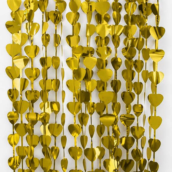 Foto: Glittergordijn 1x2m gouden hartjes valentijn versiering feestgordijn deurgordijn backdrop fotowand valentijn decoratie