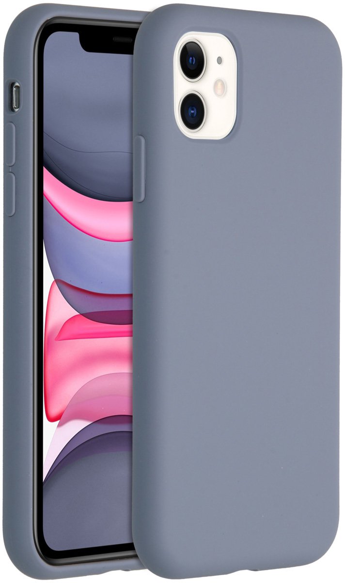 Accezz Hoesje - Geschikt voor Apple iPhone 11 - Liquid Silicone Backcover - Lavender Gray