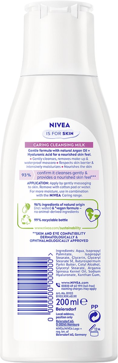 NIVEA Verzorgende reinigingsmelk - Droge en Gevoelige huid thumbnail 5