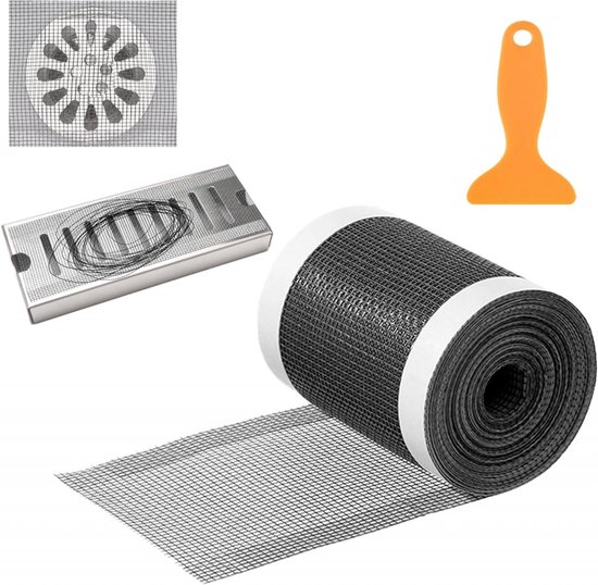 capuchon de drain de douche piège à cheveux pour toute longueur - douche - piège à cheveux - tamis d'évier - tamis de puits de douche - convient pour salle de bain - 10 cm*10 m