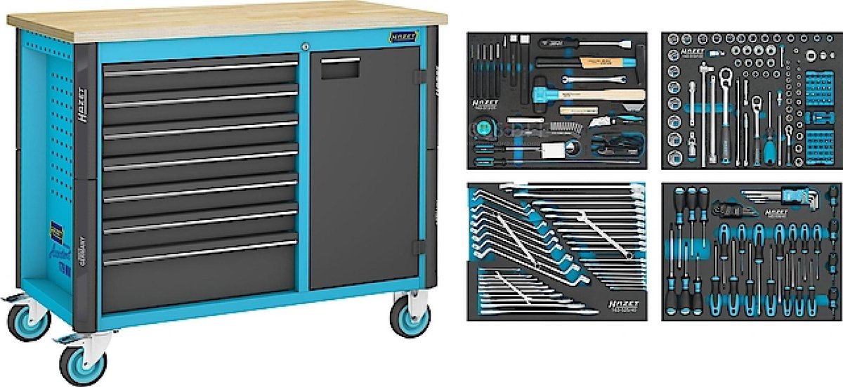 Hazet gevulde gereedschapswagen 115 cm, 230-delig, zwart blauw