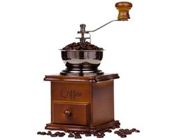 vintage koffiemolen - Handmatige koffiemolen - met keramische conische braam - houten onderstel - keramische tanden - 175 x 105 x 105 cm