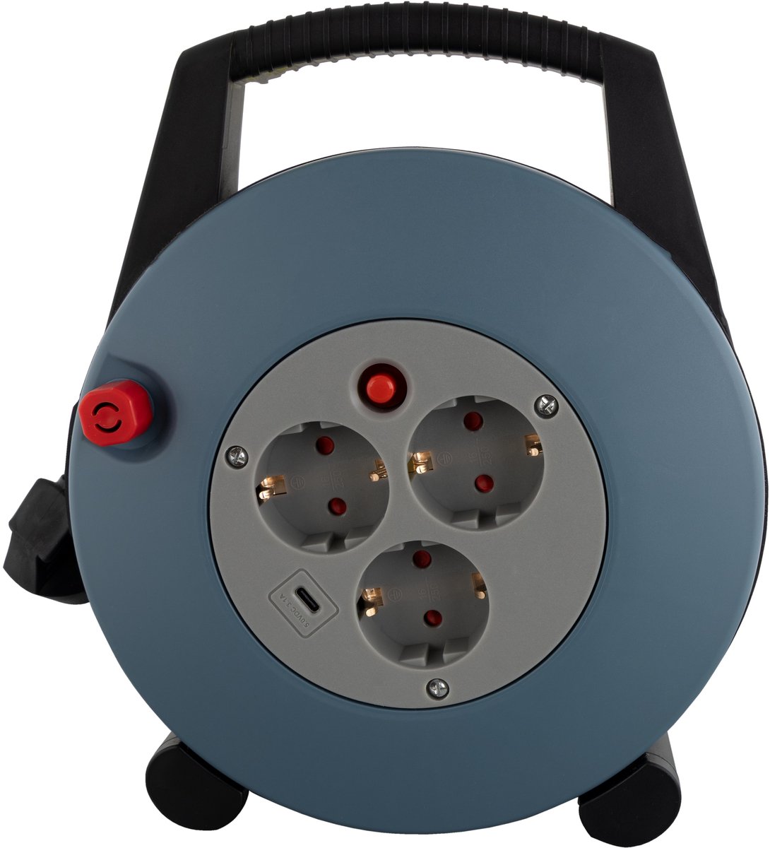REV Kabelbox H05VV3G1,5, 3-voudig, 1x USB-C, zwart/grijs, 10 m