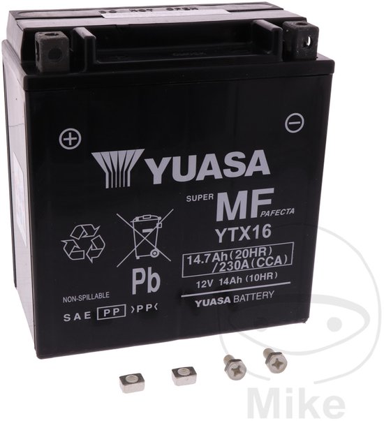 accu yuasa voor kawasaki 1500 vn classic 1996 tot 2000 ytx16 motorfiets nieuw