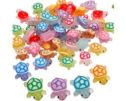 30 Pcs Mini Luminous Resin Turtles - Colorful Nocturnal Animals - DIY Landscapes Decoration - Garden Small Turtle Figures - Glowing in the Dark
