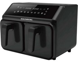 Hausberg HB-2375 Airfryer Met Dubbele Mand 8,4 L | 2200–2400 W | Grote Heteluchtfriteuse Met Twee Bakcompartimenten – Gezond Frituren Zonder Olie
