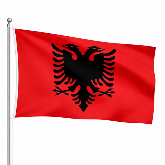 Het Vlaggenschip - Vlag Albanië - 90 x 150 centimeter