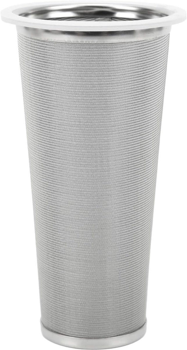 Koffiefilter - Cold Brewed Coffee - 304 Rvs Filter - Koffie Thee Eitje - Zeef Cone voor Koude Koffie met Witte Rubber Cirkel - Koffiezetapparaat Zeef - Fruitdranken (8x15cm/3.1x5.9in)