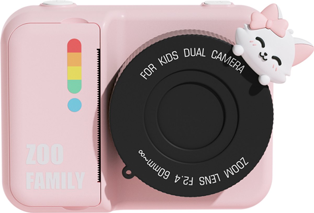 Snapling Printcamera voor Kinderen - Digitale Kindercamera met Instant Print - Inclusief 32GB SD-Kaart & 3 Rollen Papier - Thermisch Fototoestel - Roze