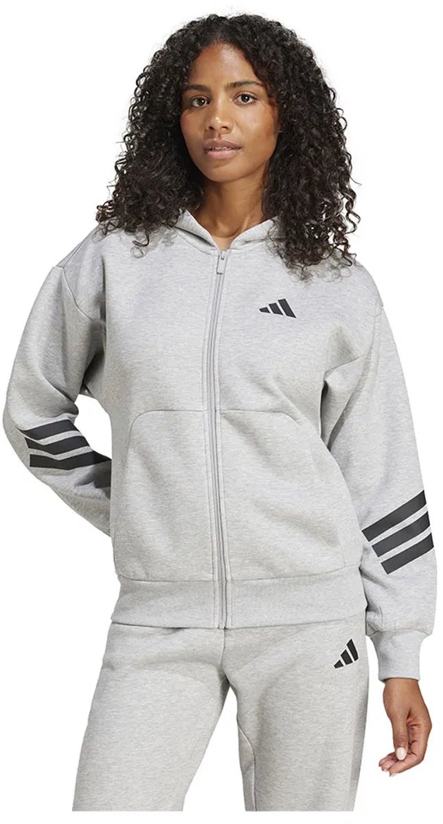 Adidas Future Icons 3 Stripes Sweatshirt Met Rits M Vrouw Grijs