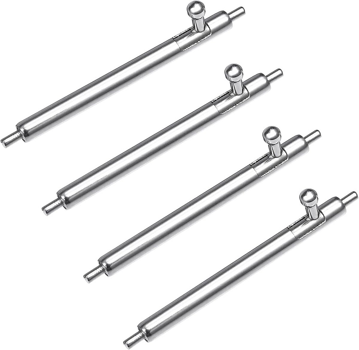 4 verpakkingen veerpennen met snelsluiting voor horloges - Roestvrij staal 14-24 mm