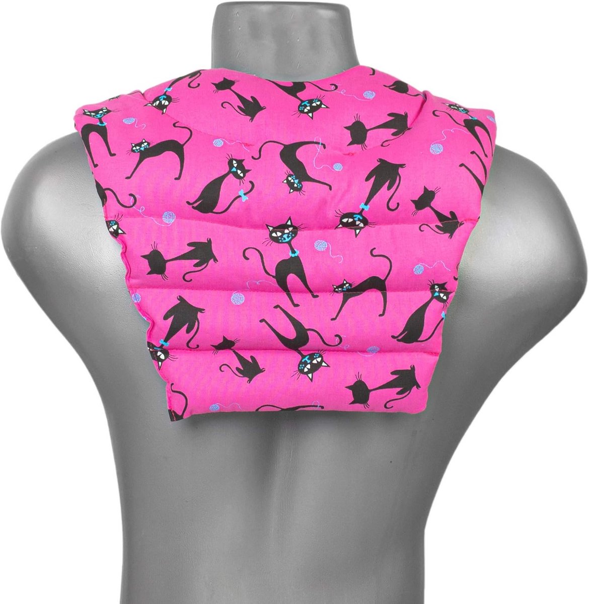 Roze Kat Nekkussentje met Rugdeel - Warmtekussen & Koelkussen voor Ontspanning