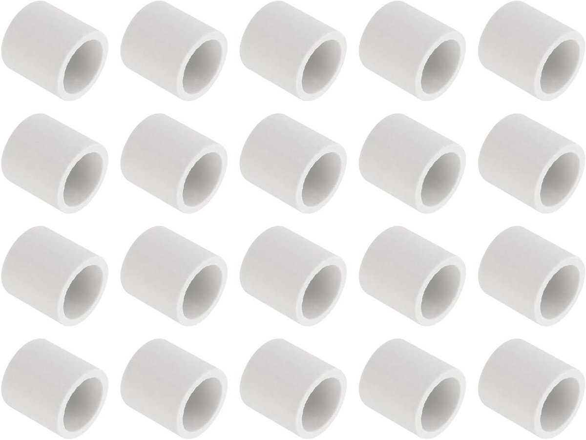 Allecta - Keramische buizen 14 mm diameter - elektronische draadbundels - warmte-isolatiebescherming - enkele boring - 20 stuks - 20 mm x 20 mm