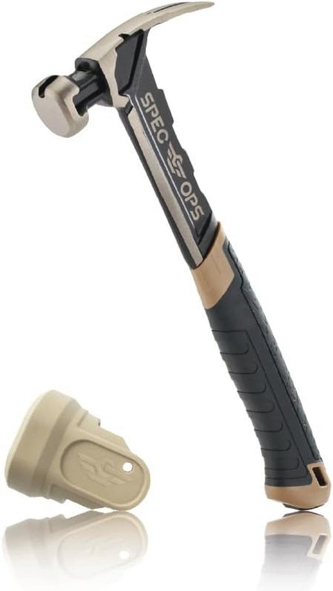 Professionele Spijkerhamer, 16 oz, Rip Claw, Schokabsorberende Grip, Wit